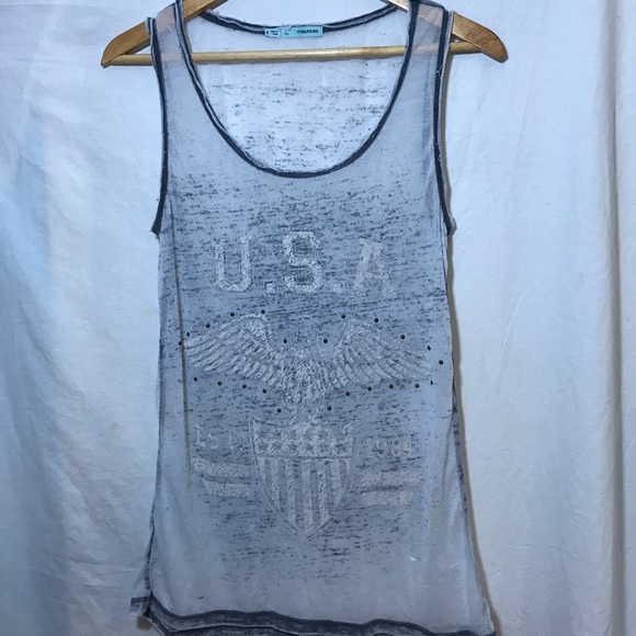 Maurices Faded USA Tank EST. 1984 Burnout Small S